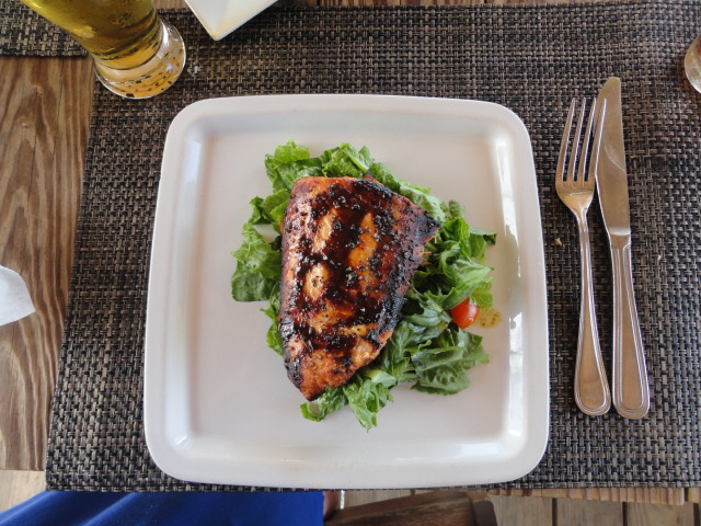 Teriyaki salmon at the Beach House