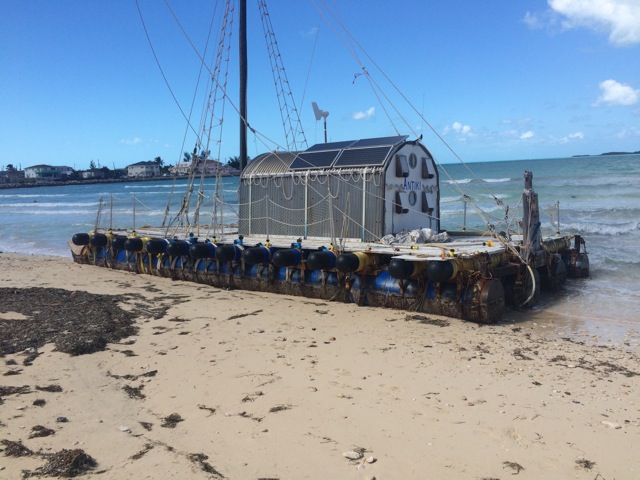 Antiki washed ashore in Governors harbor after a stormy night in February 2015