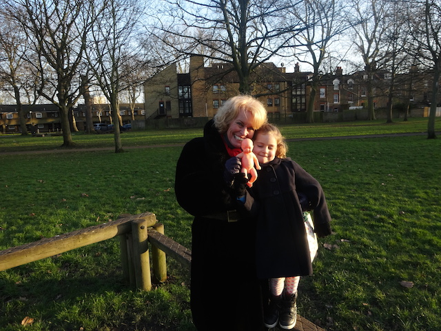 Me with granddaughter Alba and an anatomically correct boy doll !!