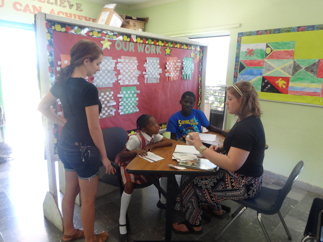 Teacher trainees from Westchester University with students