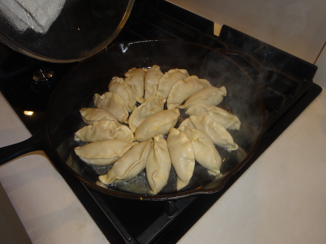 Pot stickers just getting cooked !