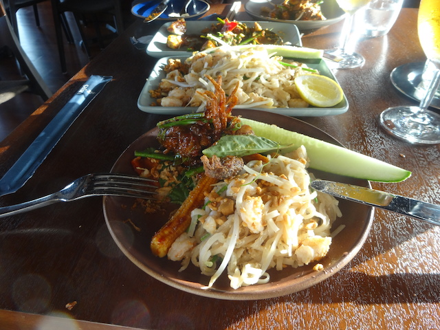 Fabulous shrimp pad thai and soft shell crab at Shima restaurant