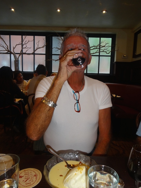 Bob enjoying a good glass of dessert wine at Le Select