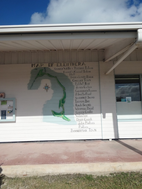 Great map of Eleuthera on the wall outside the Market