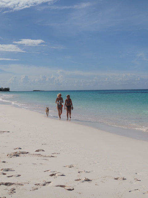 French leave Beach walk with Joe Louis and sister Jane......