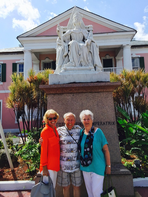 Me with Bob's relatives - Peggy and Derek Watts in Nassau