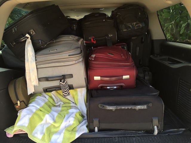Car full of luggage .....