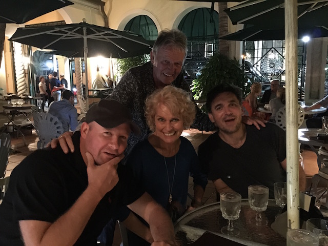 Last night out in South Beach with dean Zeus Colman, Bob, myself and Cassius - the gorgeous Jessie was taking the picture...