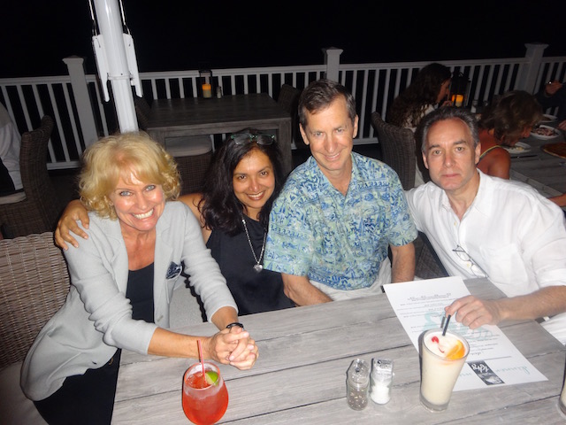 With goor friends Maithili Wilson, Andrew Best and John at 1648 Governors Harbour