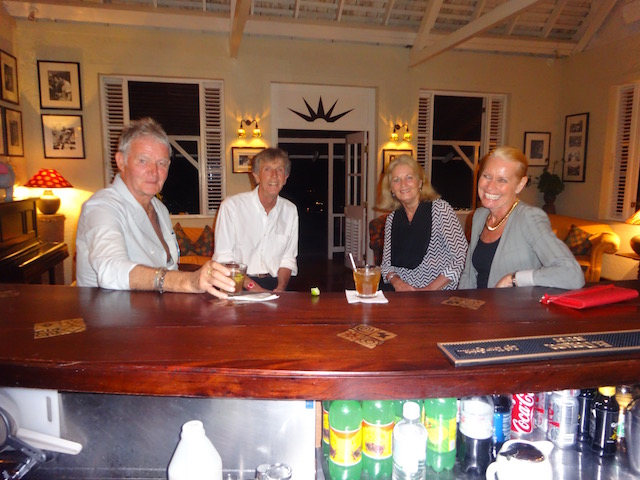 With Clemens von Merveldt, Bob Colman and Nancy von Merveldt at Strawberry Hill Jamaica