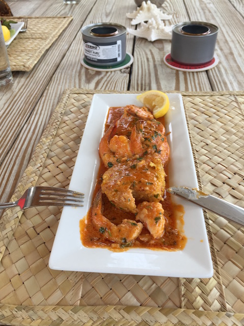 Shrimp and grit cakes with tequila sauce.....