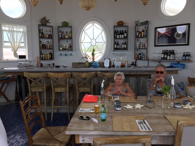 My Mum with Bob in the restaurant