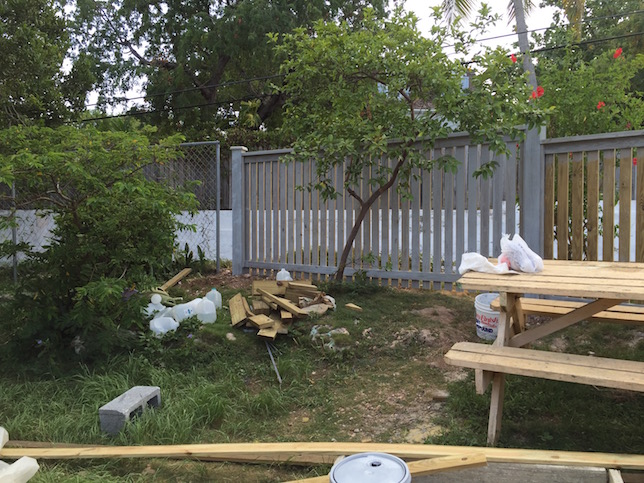 Staining the fence a nice light grey