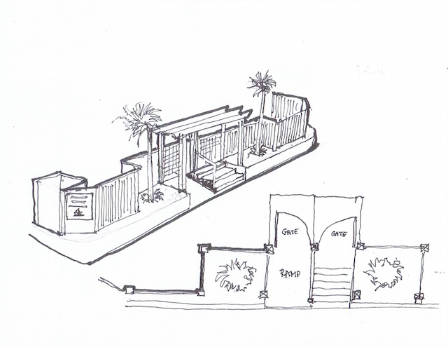 Bob's drawing for the new frontage 