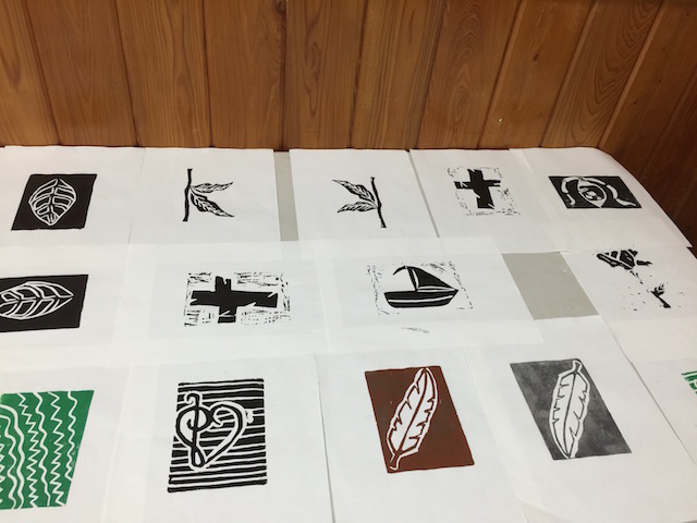 A selection of some of the prints made by the high school students