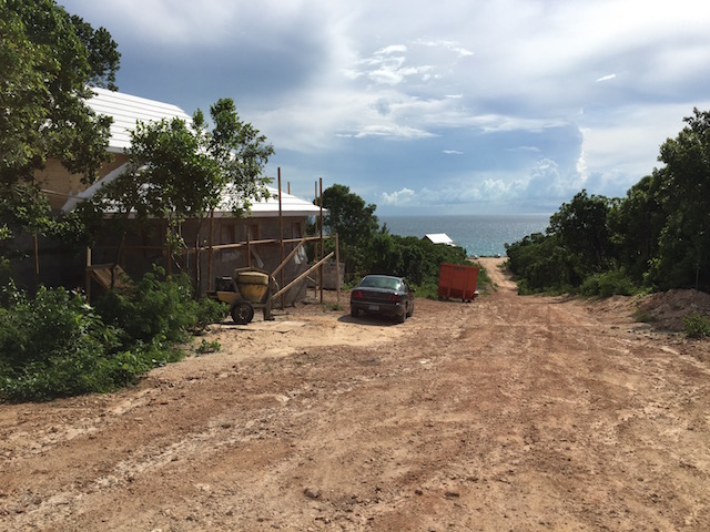 The beautiful view down the hill at Turtle Bay showing the house at the top of the site and the one at the bottom.