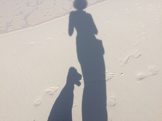 Been cooped up too long and started taking strange shadow pictures on the beach ! 