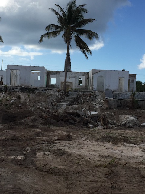 The main building looking up the slope from beach side