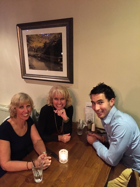 Birthday meal with my sister Jane and her son Sam