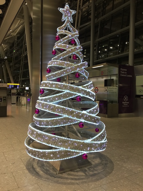 Great Christmas tree at Heathrow Airport Terminal 5