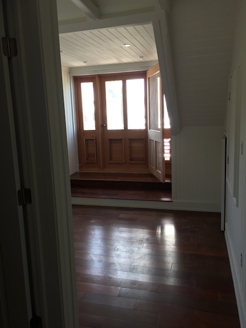 One of the bedrooms with the yet unfinished doors we had made in Jamaica