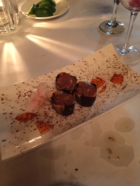 Yummy chocolate desert with Grand Marnier 'ice" at Timpano