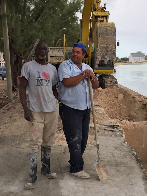 Workers on the harbour side.....