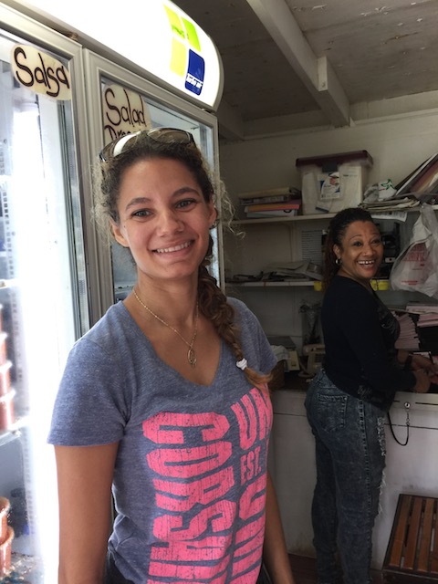 The lovely Ria and Tereca at the Island Farm shop