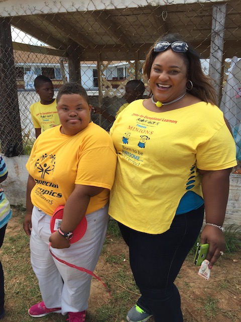 Principal of the Center for Exceptional Learners in Governors Harbour, Mrs Tanya McPhee Pinder with Vashni - a real character and the best dancer ever !!