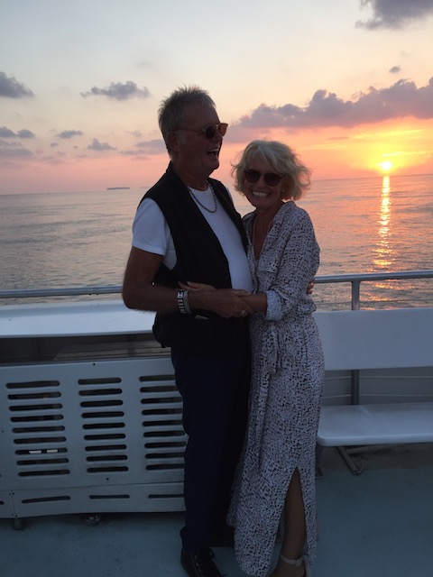 Bob and I on the sunset cruise the night before the wedding