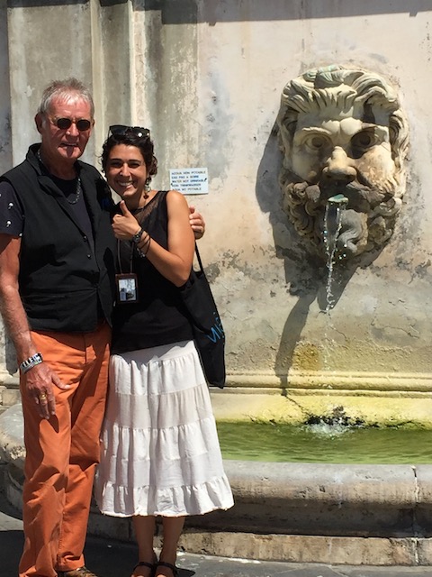 Bob with our perfect guide and new friend - Lorena Capogreco in the Vatican Museum grounds