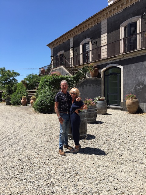 One of the 2 vineyards that we visited on the slopes of Mount Etna - such a beautiful house where the winery site is .....