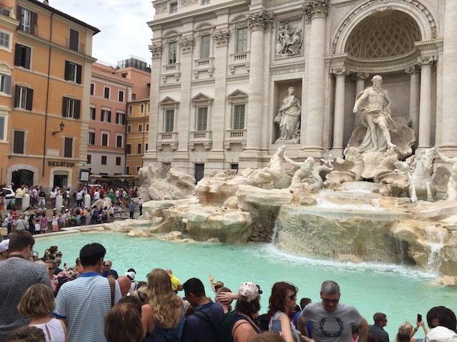The beautifully cleaned up Trevi Fountain - paid for by the Italian fashion house Fendi ......