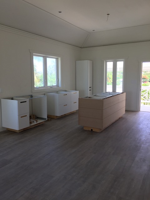 One of the kitchens in the larger 2 bedroom apartments