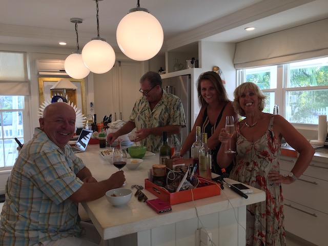 From left to right - Larry, and Dan the star chefs, Katy and sister Jane.....