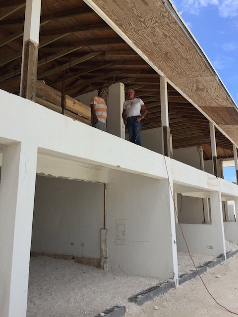 Bob with lumber supplier Julian Carey from Tarpum bay Shopping Centre.....