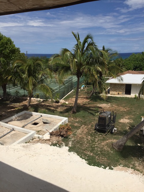 Looking out over the tennis court where the new swimming pool will be located.