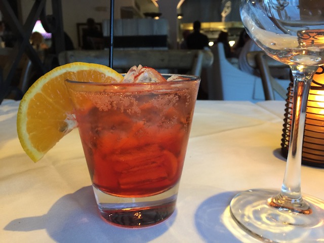 Showing off on Saturday night - drinking Campari - not beer !