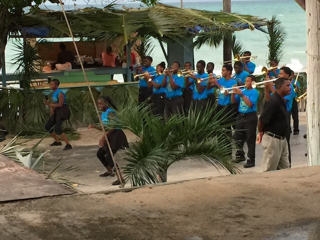 The marching band were terrific - even though it was a windy and rainy evening they did a great job......