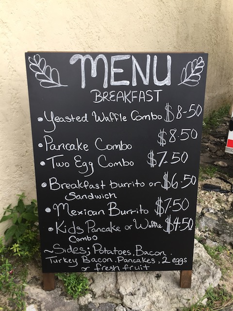 The breakfast menu.....