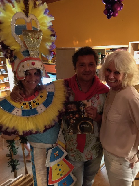 At the book launch for Alessandro Sarno's great book on Junkanoo. Monique as always - dressed the part and looked fabulous !