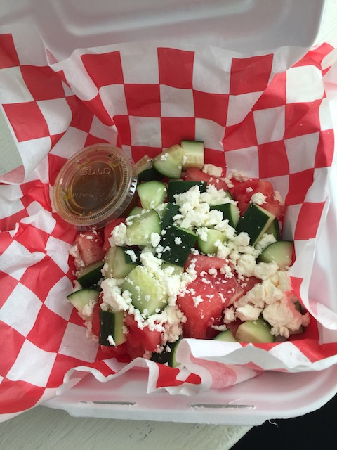 Gorgeous water melon, feta and cucumber salad from Sweet and Savory 