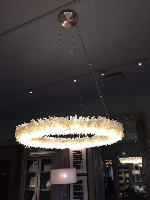Absolutely loved this chandelier made with rock crystals .....
