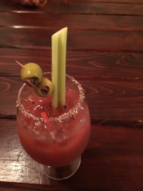 And a picture of the best Bloody Caesar on the island - served at Sunday lunch chez Bacchus Fine Foods ! And another one please ..... 