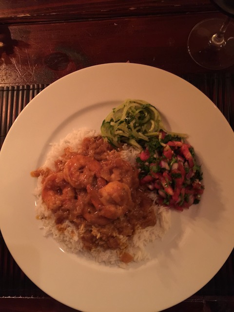 Finally - I had to include a picture of another BFF masterpiece - Shrimp korma with tomato and cilantro salt - I was in heaven .....