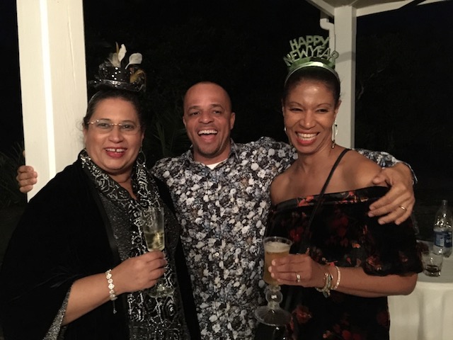 Gail Griffin with Brian Hanna and her sister Susan - looking the part !