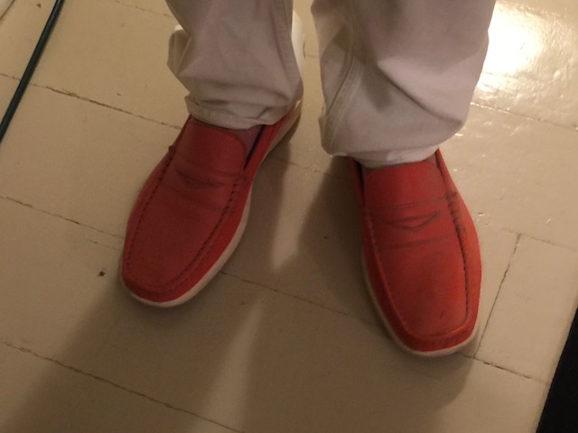 You know my love of orange - so I couldn't resist a picture of Jonathan's shoes !