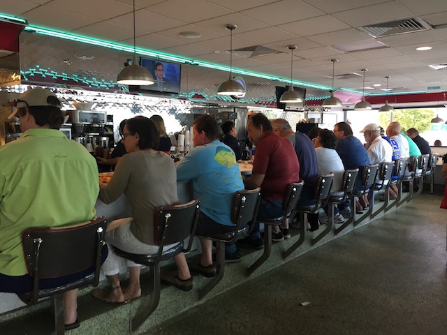 At the counter in Lester's diner