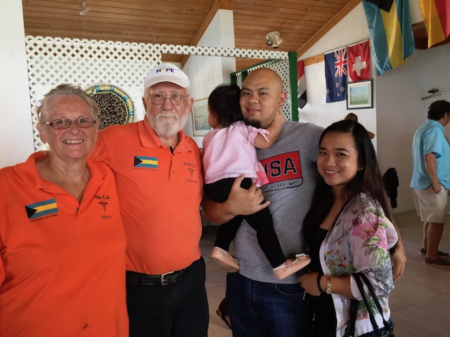 From left to right - Alison and Chris Gosling the very stalwarts of HACE and alongside Dr Cho with his lovely wife and daughter - welcome to Eleuthera to them ....