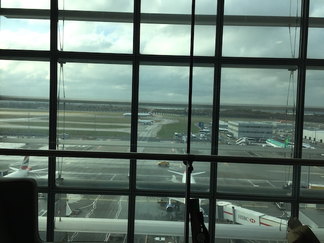 The view at Heathrow as I was about to fly back - grey , dreary and COLD !
